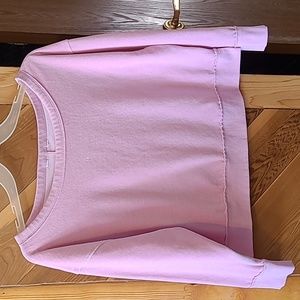 Crushed velvet Pink cropped shirt